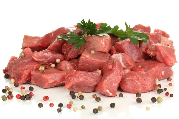 Rauw rundvlees geïsoleerd op wit — Stockfoto