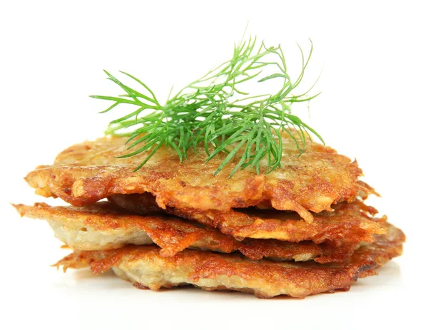 Panqueques de patata, aislados en blanco — Foto de Stock