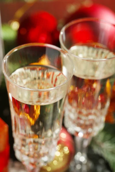 Composition with two champagne glasses, close-up — Stock Photo, Image