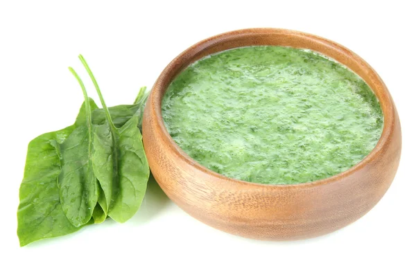 Tasty spinach soup, isolated on white — Stock Photo, Image