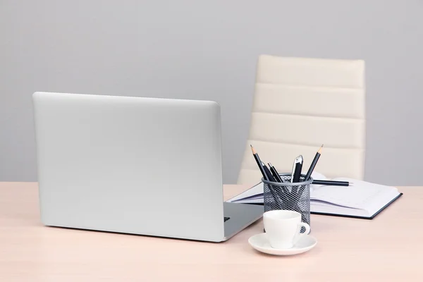 Office workplace with computer, close up — Stock Photo, Image