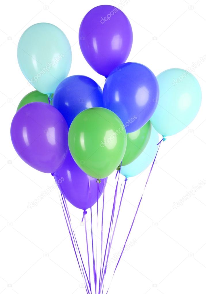 Colorful balloons isolated on white