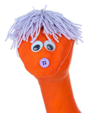 şirin çorap kukla üzerine beyaz izole