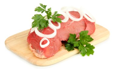 Çiğ et beyazı izole edilmiş.