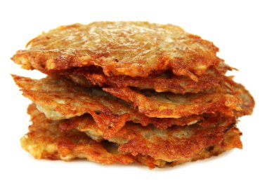 patates gözlemesi, üzerinde beyaz izole
