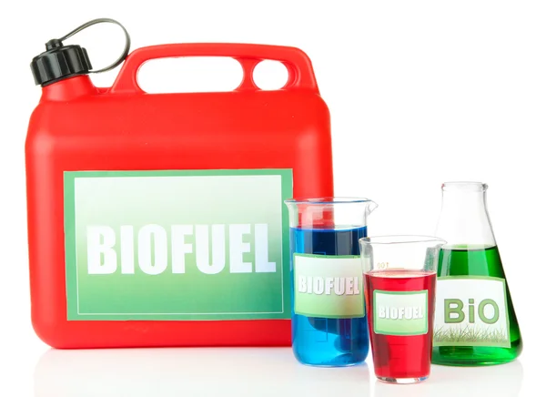 Bio fuels in canister and vials — Stock Photo, Image