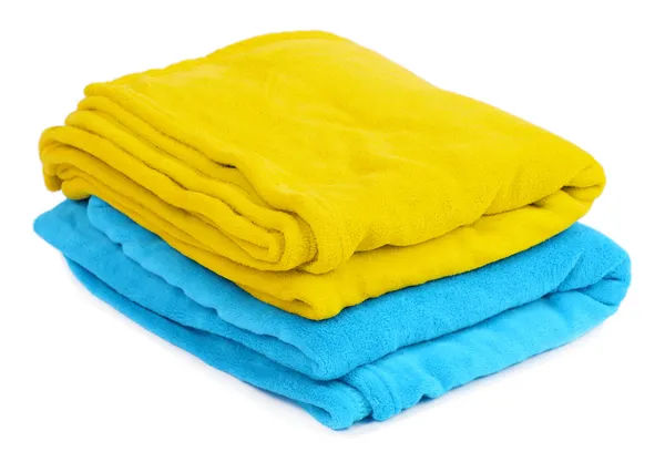 Yellow and blue plaids isolated on white — Stock Photo, Image