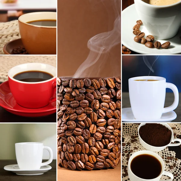 Collage di delizioso caffè — Foto Stock