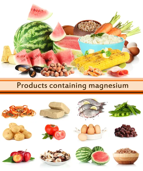 Products containing magnesium — Stock Photo, Image