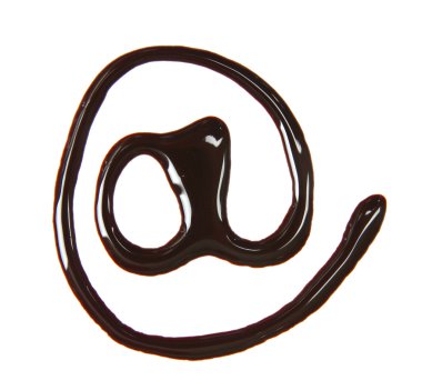 çikolata şurubu, beyaz izole yapılmış web işareti