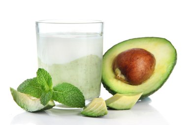 taze avokado güler yüzlü beyaz izole