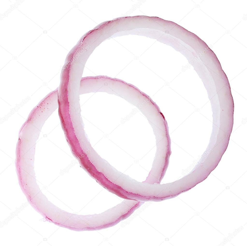 Onion rings isolated on white