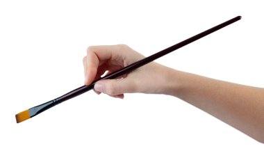 beyaz izole el boya fırçası