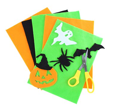 parlak keçe ve el yapımı halloween süslemeleri