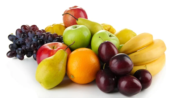 Composición de diferentes frutos aislados en blanco — Foto de Stock