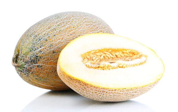 Ripe melon isolated on white