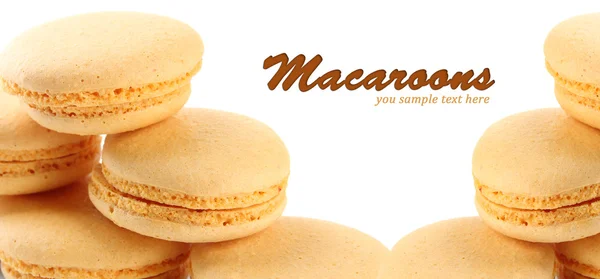 Gentle macaroons isolated on white — Stock Photo, Image