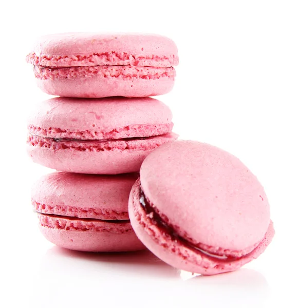 Macarons doux isolés sur blanc — Photo