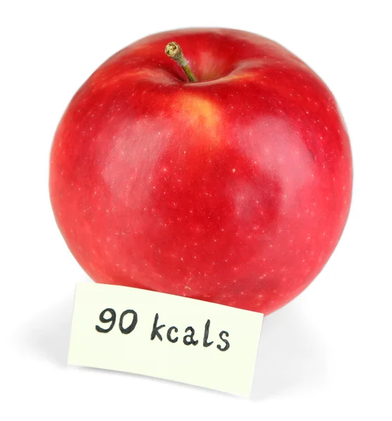 Kandungan kalori apel terisolasi di atas putih — Stok Foto