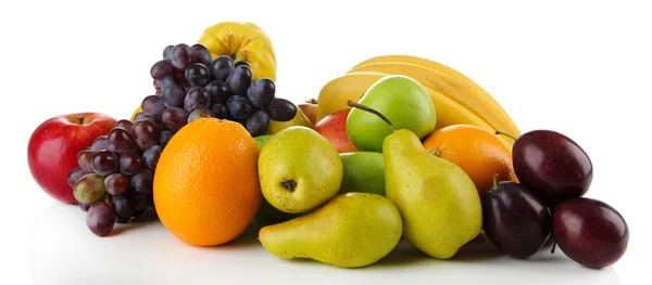 Composição de diferentes frutos isolados em branco — Fotografia de Stock