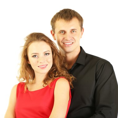 genç bir çift beyaz izole