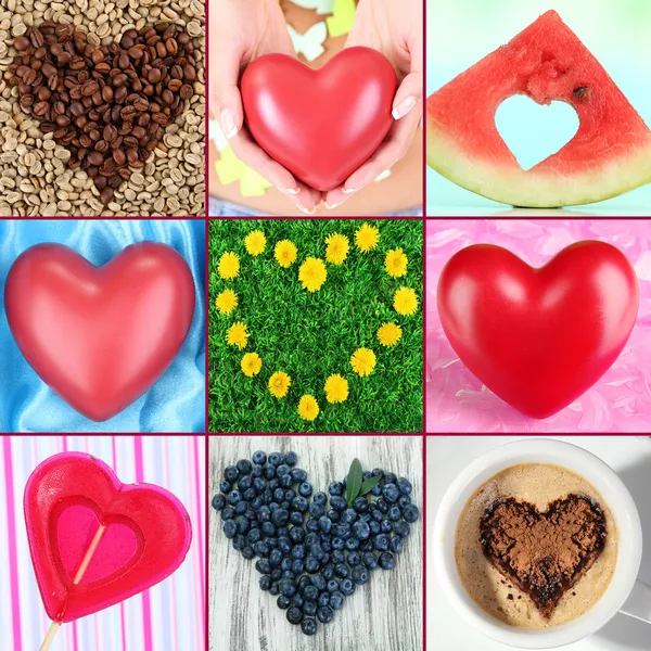 Collage of heart-shaped things — Stock Photo, Image