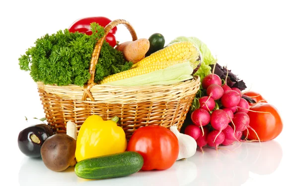 Různé zeleniny izolovaných na bílém — Stock fotografie