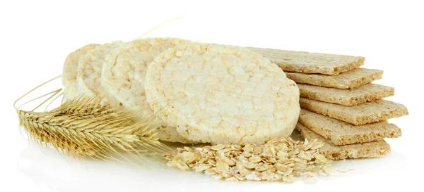 Tasty crispbread, isolated on white — Stock Photo, Image