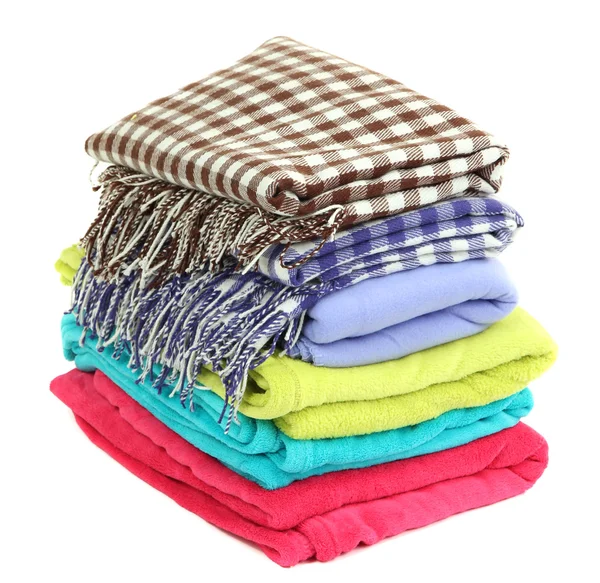 Colorful plaids isolated on white — Stock Photo, Image