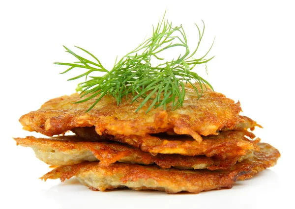 Panqueques de patata, aislados en blanco — Foto de Stock