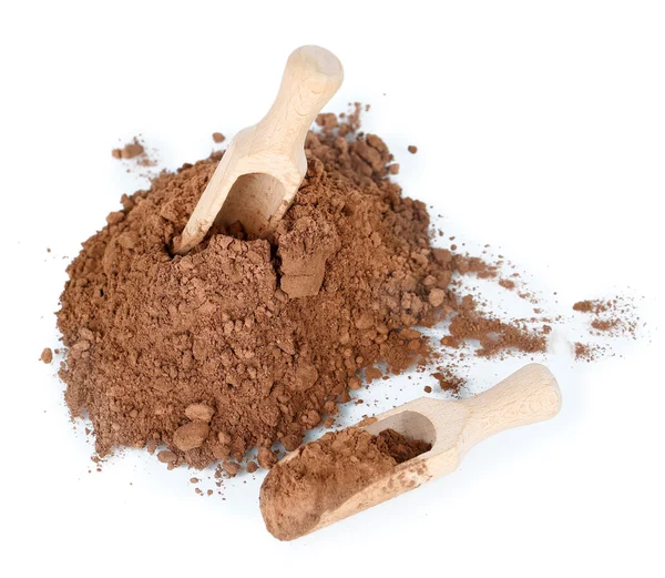 Cacaopoeder geïsoleerd op wit — Stockfoto