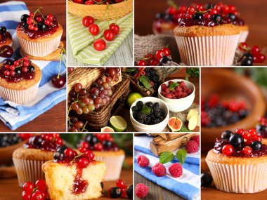 Berry cupcakes yakın çekim