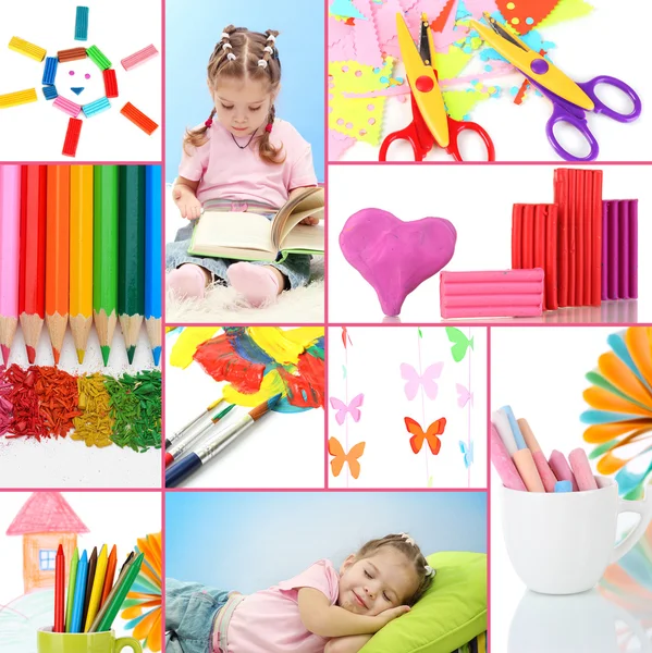 Collage of education kids — Stock Photo, Image