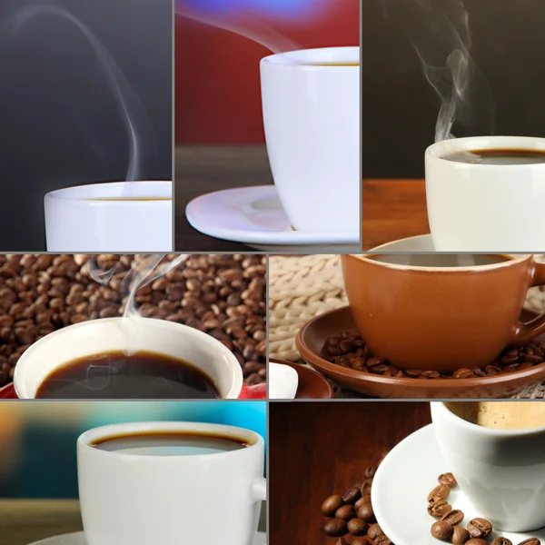 Коллаж вкусного кофе — стоковое фото