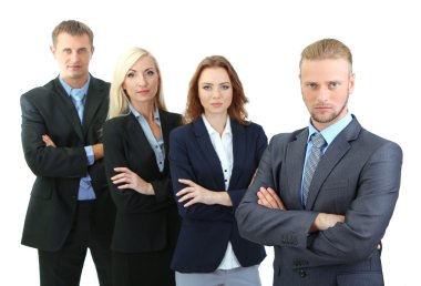 bir grup iş adamı beyazlar üzerinde izole edilmiş