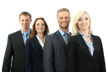 bir grup iş adamı beyazlar üzerinde izole edilmiş