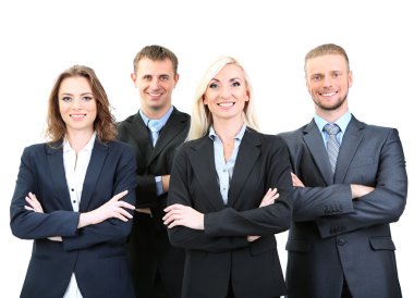 bir grup iş adamı beyazlar üzerinde izole edilmiş
