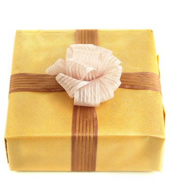 güzel parlak hediye, üzerinde beyaz izole