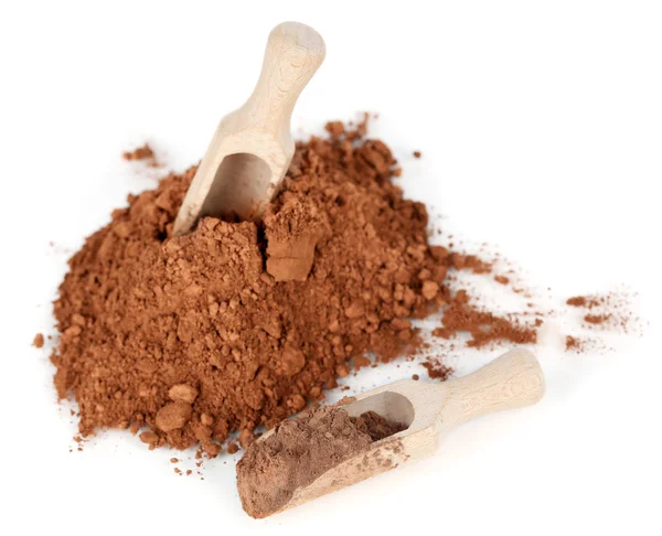 Cacaopoeder geïsoleerd op wit — Stockfoto