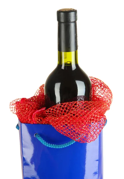 Caja de regalo con vino aislado en blanco —  Fotos de Stock