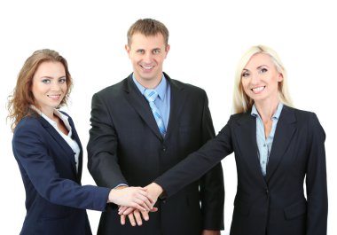 bir grup iş adamı beyazlar üzerinde izole edilmiş