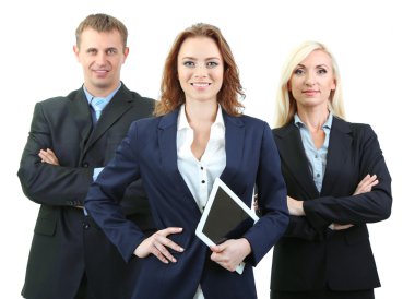 bir grup iş adamı beyazlar üzerinde izole edilmiş