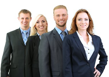bir grup iş adamı beyazlar üzerinde izole edilmiş