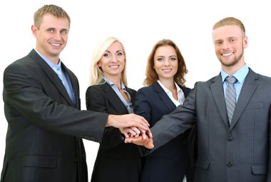 bir grup iş adamı beyazlar üzerinde izole edilmiş