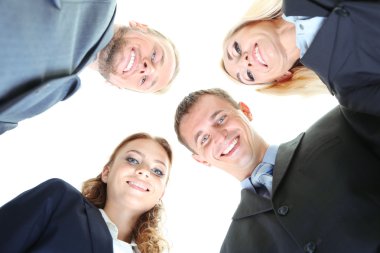 bir grup iş adamı beyazlar üzerinde izole edilmiş