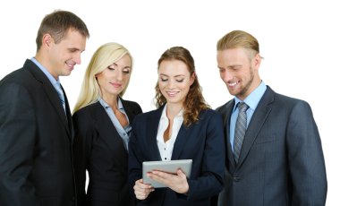 bir grup iş adamı beyazlar üzerinde izole edilmiş