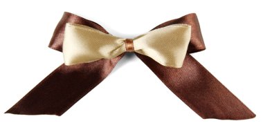 renk hediye saten şerit yay, üzerinde beyaz izole