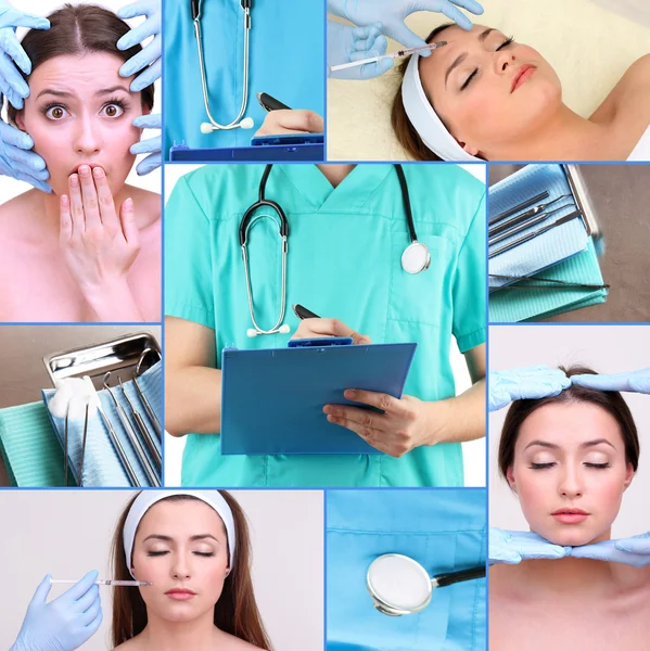 Plastic surgery collage — Stock Photo, Image