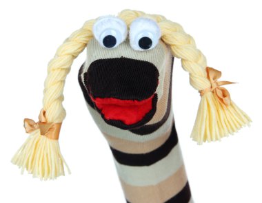 şirin çorap kukla üzerine beyaz izole