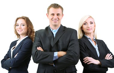 bir grup iş adamı beyazlar üzerinde izole edilmiş